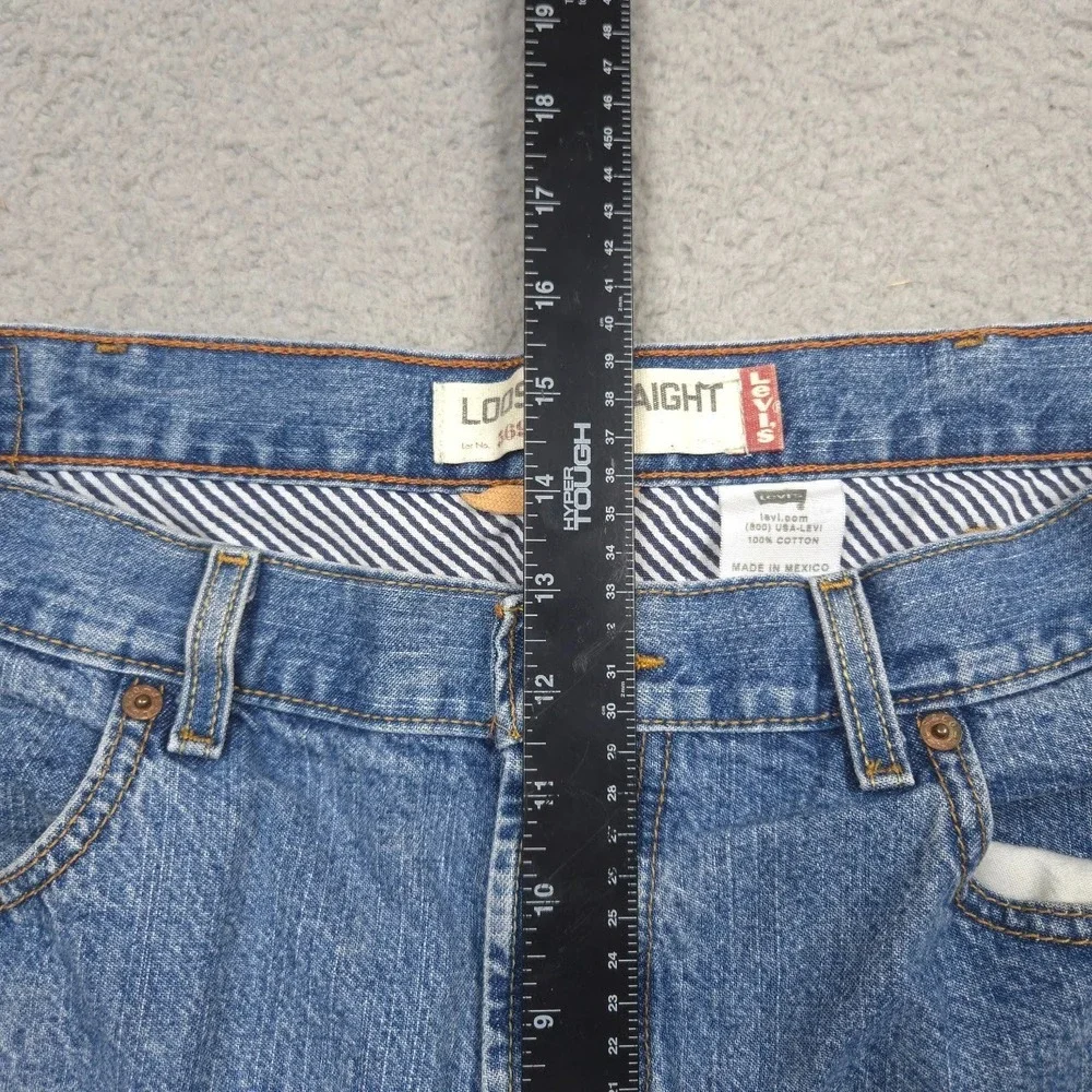 Levi's 569 Y2K Denim Shorts Mens W38 Loose Straight Blue Jean Jorts 2005